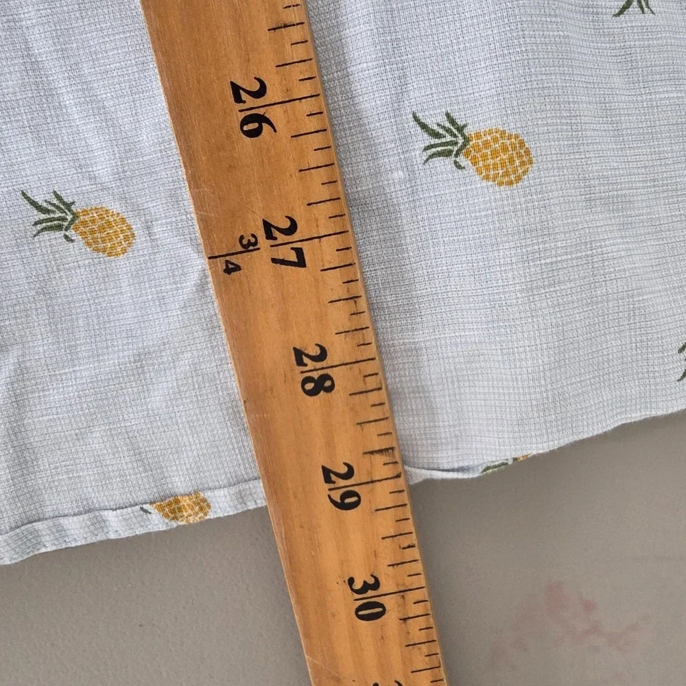 Banana Republic Shirt Mens‎ Medium White Pineapples Vacation Linen Summer Light